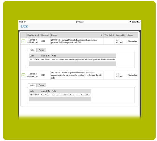 Fieldgetics Service History